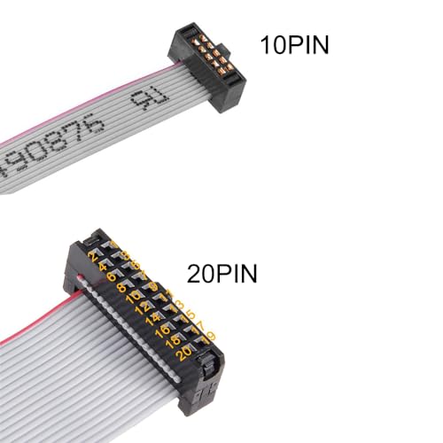 Treedix JTAG (2x10 2.54mm) to SWD (2x5 1.27mm) Adapter Board Breakout Board Jtag Debug Board with IDC Ribbon Connector Flat Ribbon Cable Female to Female Length 200mm/7.87in