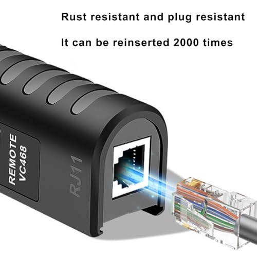 Treedix Network Cable Tester Ethernet Cable Tester Tool Continuity Tester with RJ45 RJ11 for CAT5 CAT6 Telephone Line Test (Black)