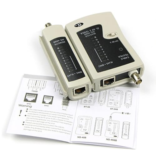 RJ45 BNC Network Cable Tester Coax Continuity Tester Ethernet Cable Tester Tool Telephone Line Test Continuity Tester for Wiring Engineering Repairs
