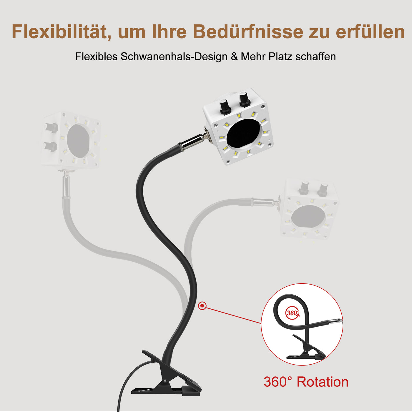 Treedix Extractores de Humo y Vapores de Soldadura, Ventilador de Velocidad Ajustable, Luz LED Regulable, Cuello de Cisne de Silicona con Filtros de Carbón y Manguera de Escape para Estación de Soldadura (Negro)