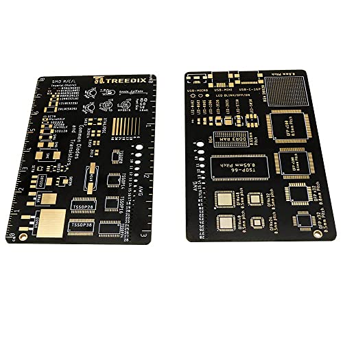 Treedix 2PCS 多機能 PCB 定規 3インチ 測定ツール カラー 波長、ショットキー ダイオード、ツェナー ダイオード 抵抗器 コンデンサー チップ IC SMD ダイオード トランジスタ 電子技術者用 プリント回路基板
