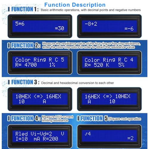 Treedix Calculator Soldering Practice Kit 5 Calculation Functions DIY Electronic Kits with LCD Display for College and High School Students Practice Learning