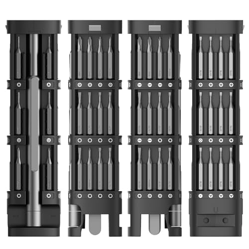 Treedix 46 in 1 Precision Screwdriver Set Mini Manual Screwdriver with 42Pcs Screw Bits, Tweezer and Crowbar Screwdriver Bit Sets for Phone,Computer,Glasses,Watch,UAV