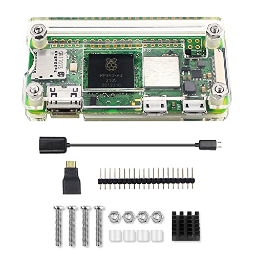 Treedix Caja de acrílico con cable de pin header de disipador de calor y adaptador HDMI compatible con Raspberry Pi Zero 2w
