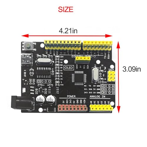 ATmega328P CH340 Development Board Improved Type-C Interface with 0.96inch OLED Screen Compatible with Arduino UNO R3 Board Kit for Starter