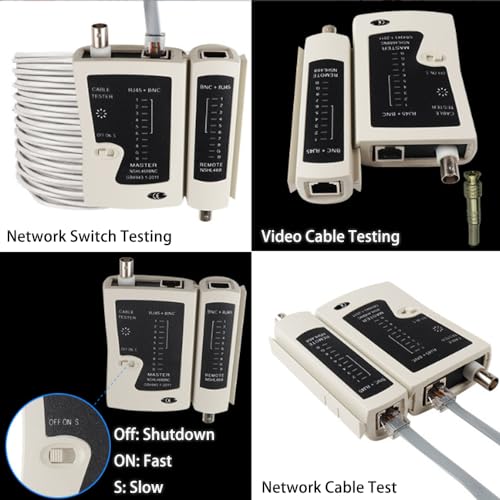 RJ45 BNC Network Cable Tester Coax Continuity Tester Ethernet Cable Tester Tool Telephone Line Test Continuity Tester for Wiring Engineering Repairs