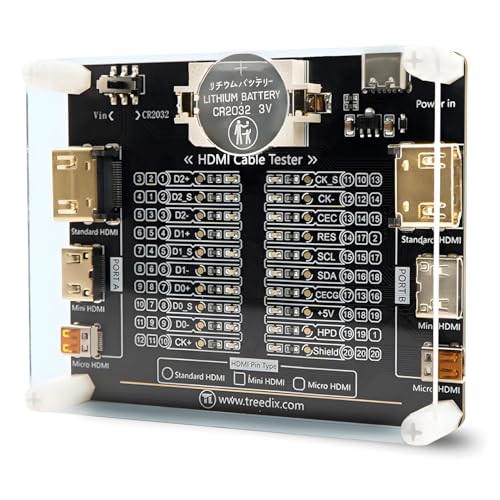 Kabeltesterplatine für HDMI-Kabeltester, Prüfer, 20 LED-Statusanzeige zum Prüfen auf Störungen, Kurzschlüsse, Unterbrechungen und Querverbindungen für Typ HDMI A, Typ HDMI C und Typ HDMI D