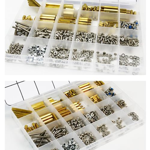 Treedix 532pcs Screw and Copper Pillar Kit M4 M3 M2.5 M2 Brass Set Screws PCB Motherboard Assortment Kit Compatible with Raspberry pi and Arduino