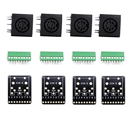 4PCS Din 8 Female Connector Breakout Board PCB Mounted Type Audio Video Jack Connectors