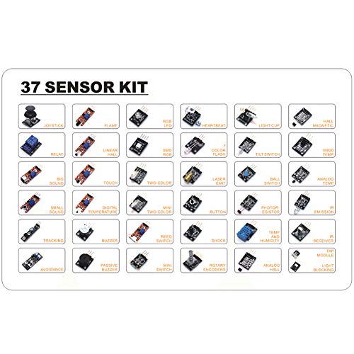 Treedix 37-delige sensormodulekit compatibel met Arduino-projecten, elektronische projecten, UNO, Mega2560