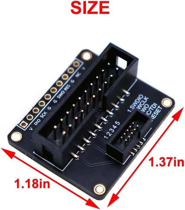 Treedix JTAG (2x10 2.54mm) to SWD (2x5 1.27mm) Adapter Board Breakout Board Jtag Debug Board with IDC Ribbon Connector Flat Ribbon Cable Female to Female Length 200mm/7.87in