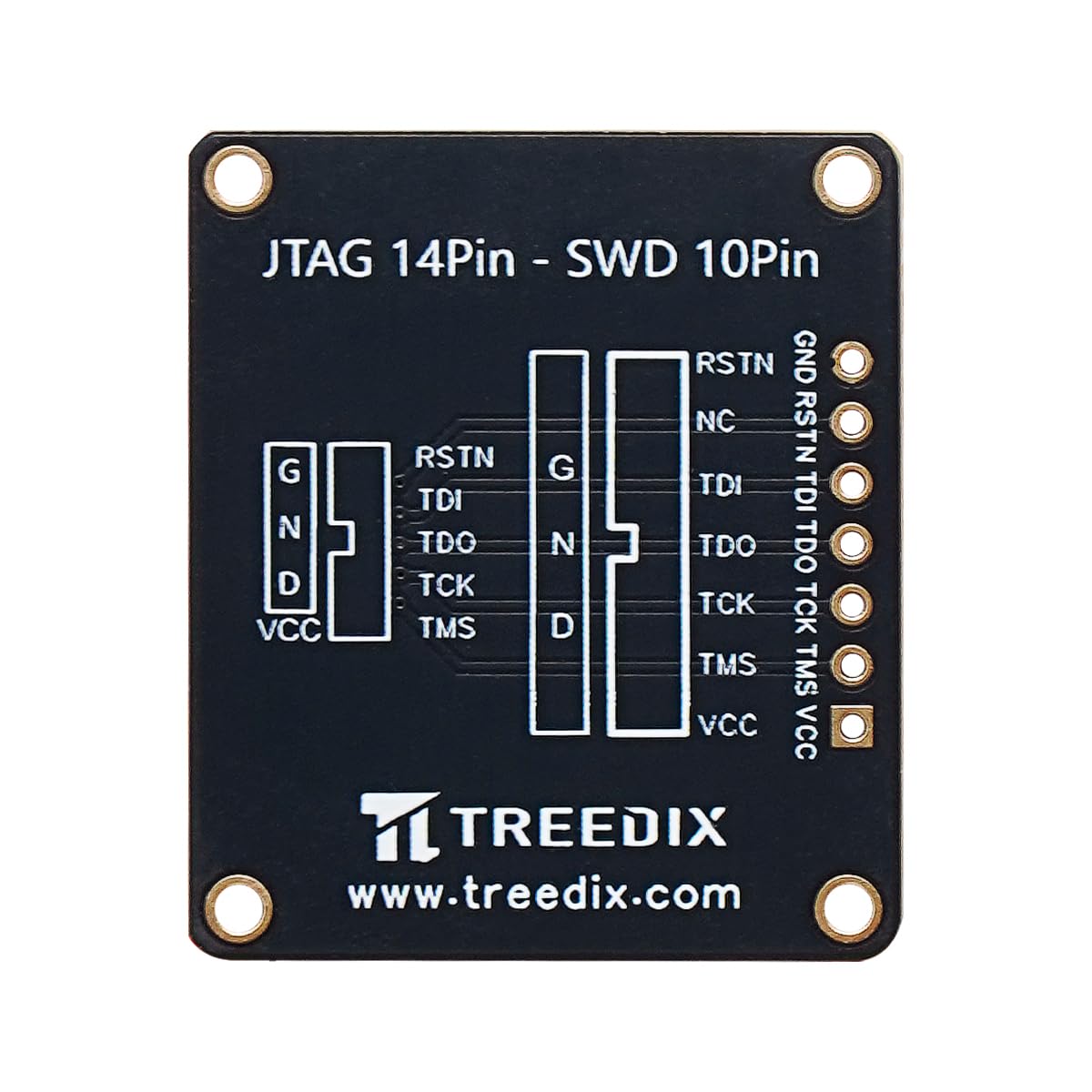 Treedix JTAG Breakout Board Adapterplatine 2x7 Pin 2.54mm JTAG auf 2x5 0.05" SWD Adapter mit IDC-Flachbandkabelbuchse auf Buchse Länge 200mm/7.87in