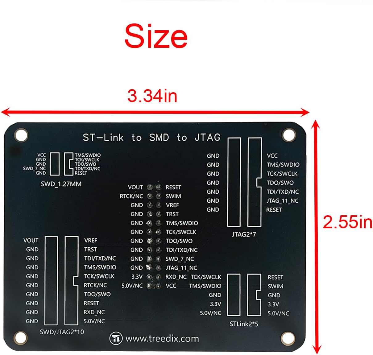 Treedix JTAG Breakout Board Adapter Board Multi-Function Adapter Converter Board Suitable for st-Link and jtag j-Link