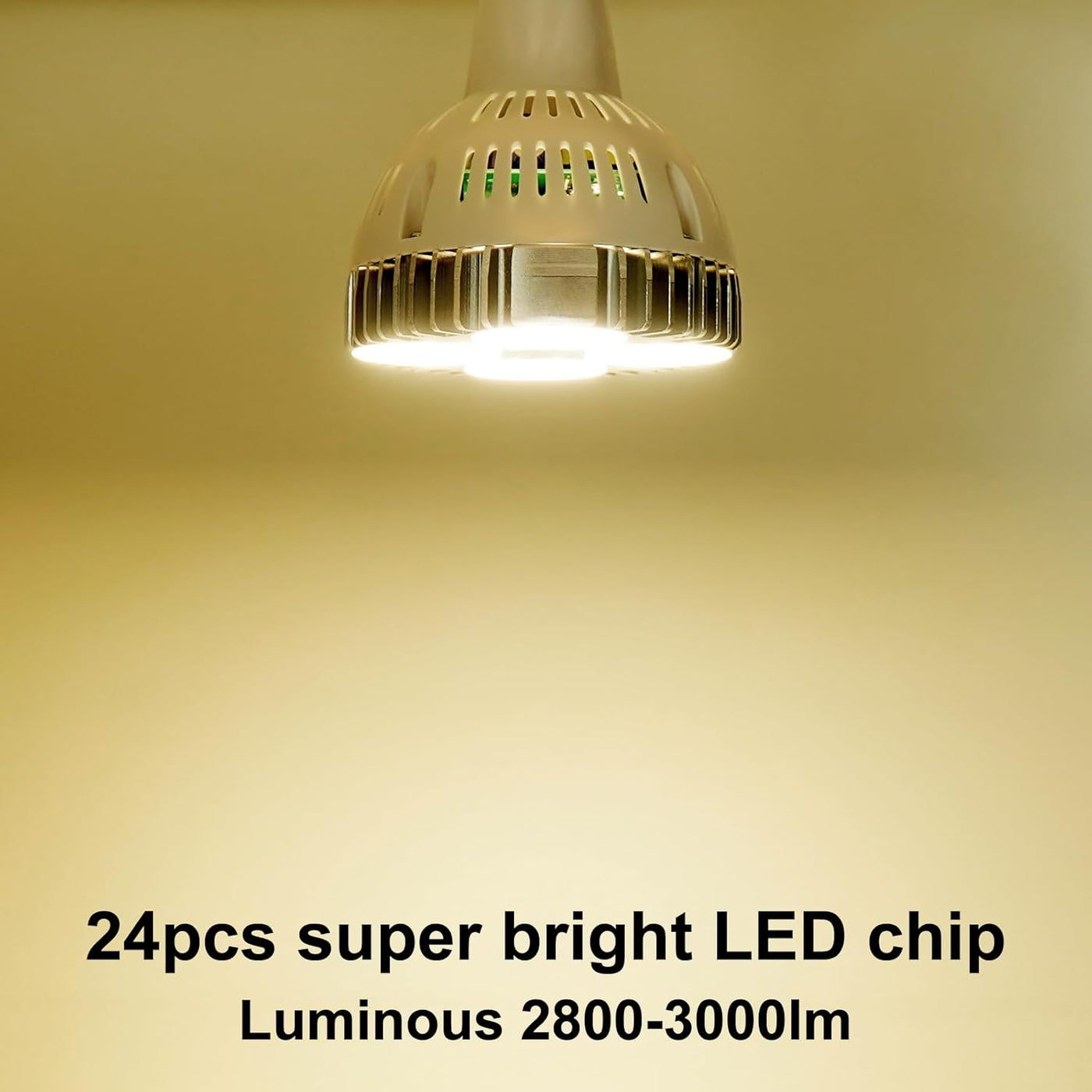 Treedix 35w (75W Equivalent) PAR30 LED Bulb White 6000K 2800lm E26 Base25 Degree Beam Angle Track Spotlight with Fan AC 120v