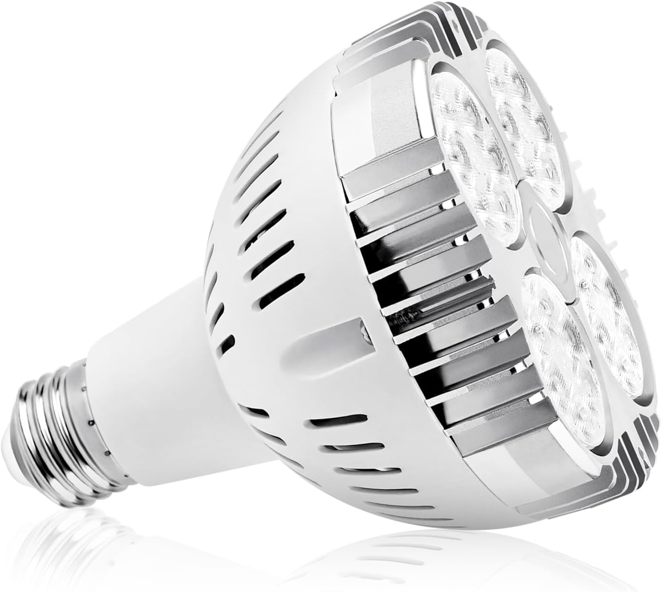 Treedix 35w (75W Equivalent) PAR30 LED Bulb White 6000K 2800lm E26 Base25 Degree Beam Angle Track Spotlight with Fan AC 120v