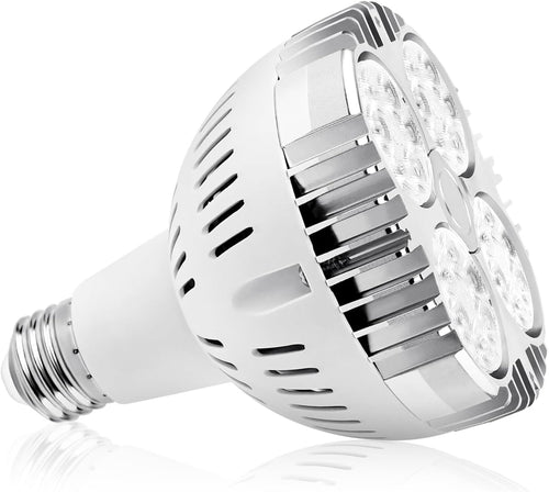 Treedix 35w (75W Equivalent) PAR30 LED Bulb White 6000K 2800lm E26 Base25 Degree Beam Angle Track Spotlight with Fan AC 120v