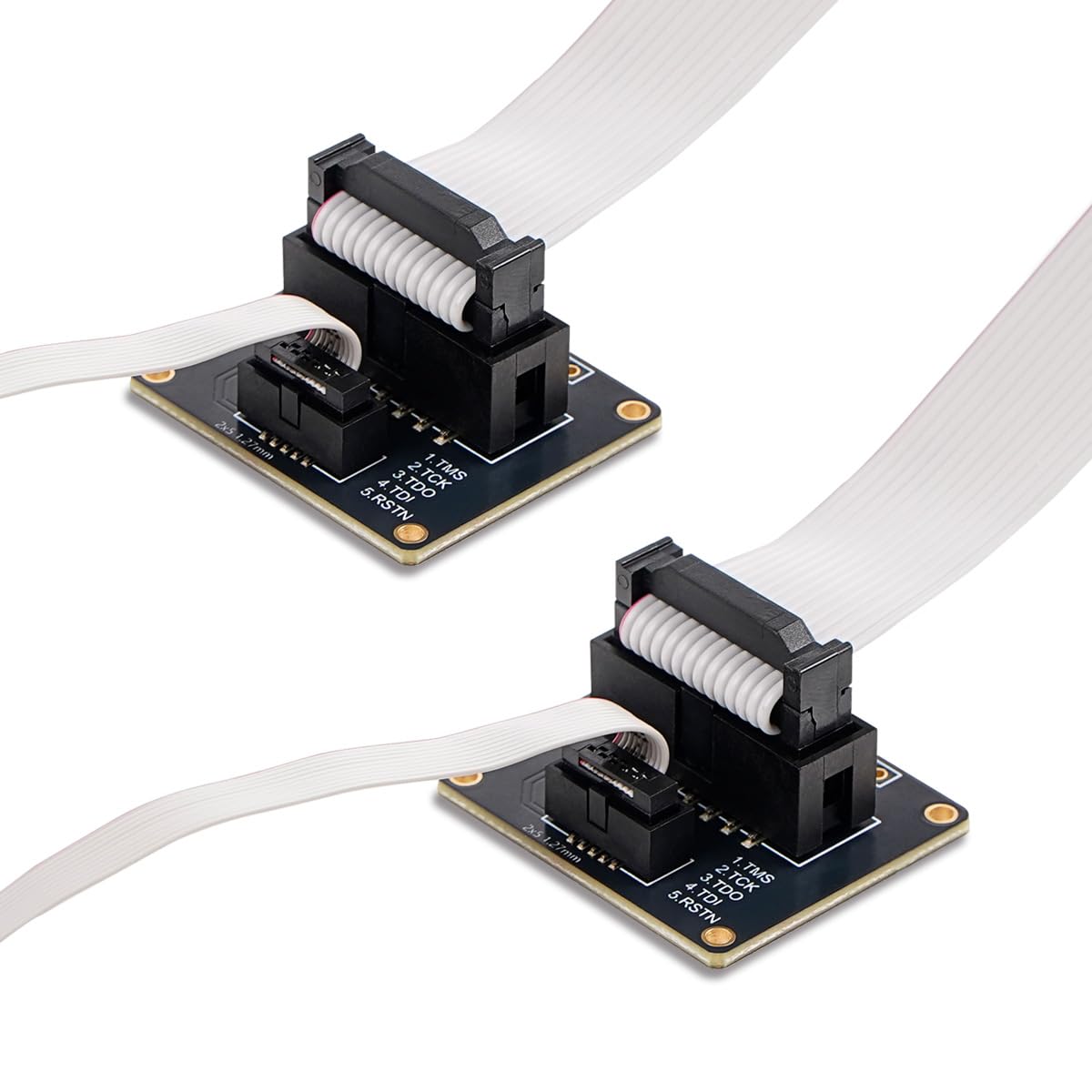 Treedix JTAG Breakout Board Adapterplatine 2x7 Pin 2.54mm JTAG auf 2x5 0.05" SWD Adapter mit IDC-Flachbandkabelbuchse auf Buchse Länge 200mm/7.87in