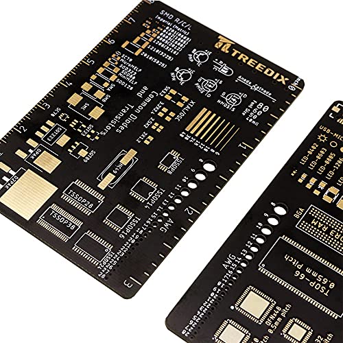 Treedix 2PCS 多機能 PCB 定規 3インチ 測定ツール カラー 波長、ショットキー ダイオード、ツェナー ダイオード 抵抗器 コンデンサー チップ IC SMD ダイオード トランジスタ 電子技術者用 プリント回路基板