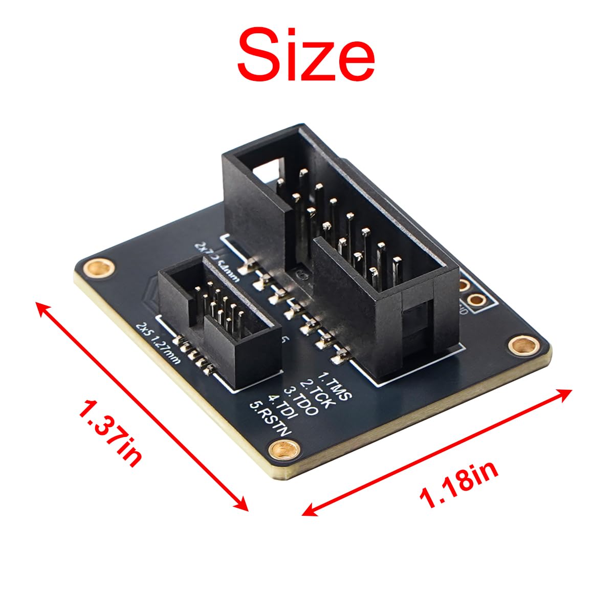 Treedix JTAG Breakout Board Adapterplatine 2x7 Pin 2.54mm JTAG auf 2x5 0.05" SWD Adapter mit IDC-Flachbandkabelbuchse auf Buchse Länge 200mm/7.87in