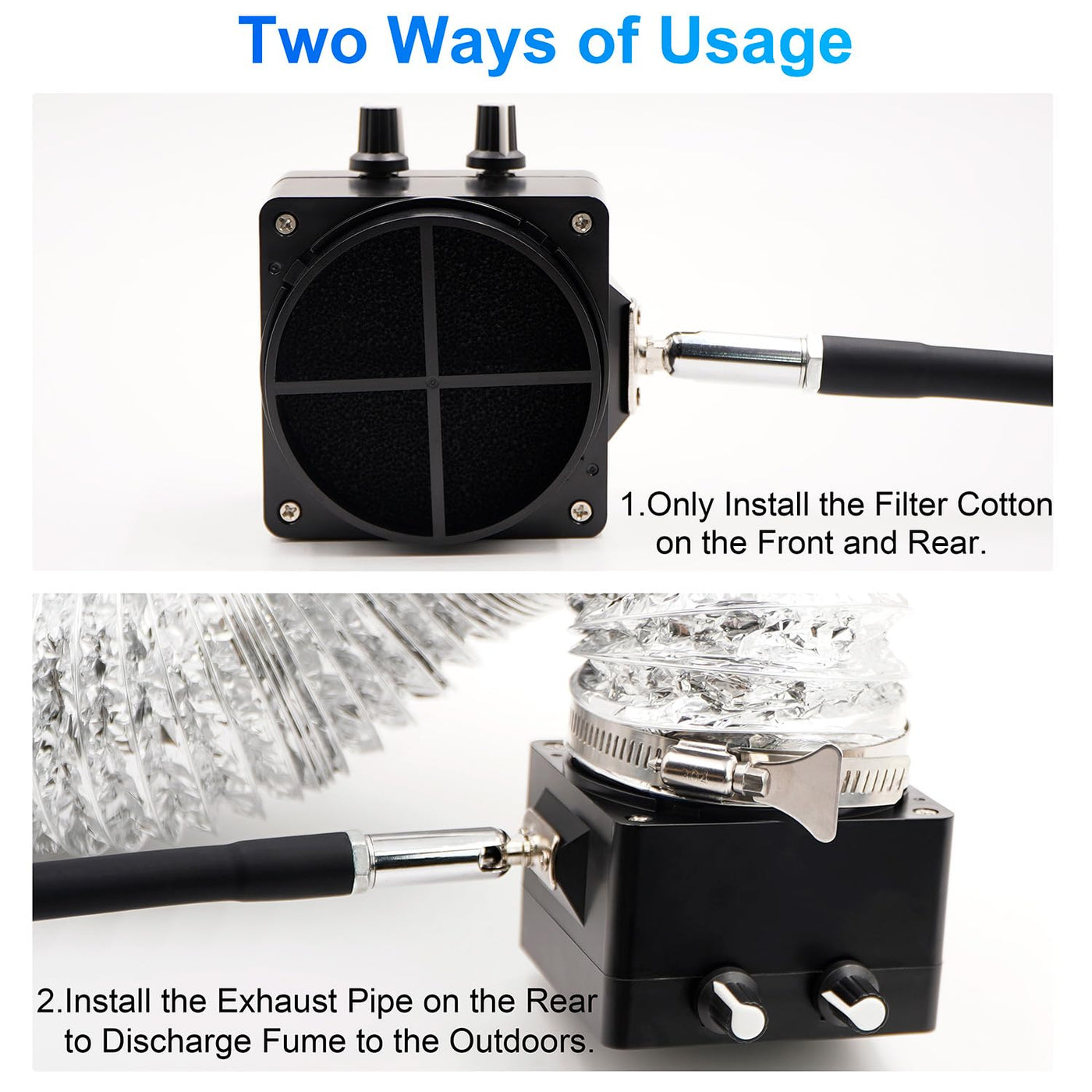 Treedix Extractores de Humo y Vapores de Soldadura, Ventilador de Velocidad Ajustable, Luz LED Regulable, Cuello de Cisne de Silicona con Filtros de Carbón y Manguera de Escape para Estación de Soldadura (Negro)