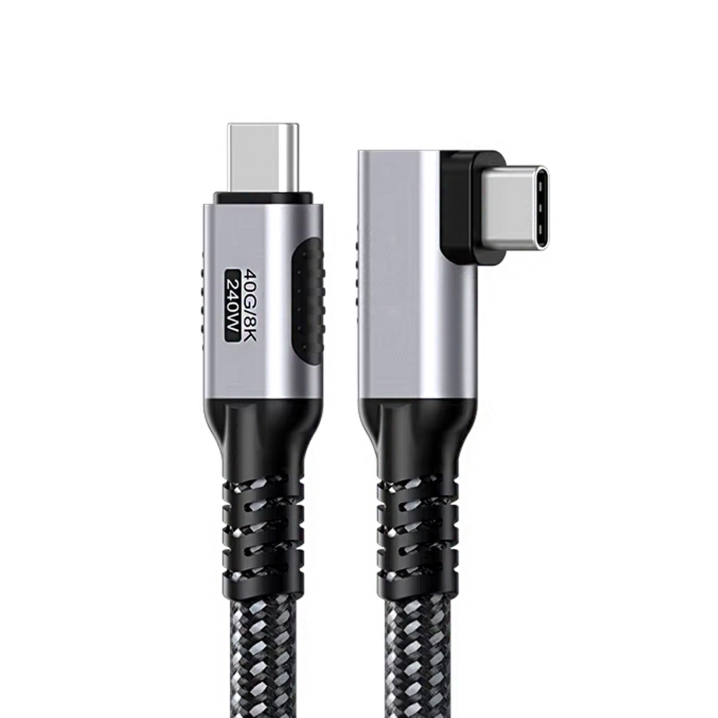 Treedix USB C Cable 1.2m, 40Gbps 8K@60Hz 240W USB4 Charging Cable, PD3.1 Fast Charge 48V/5A, High Density Braided USB C to USB C Cord Compatible with MacBook, Laptop, Tablet, Phone, Gaming Console(L-shaped)