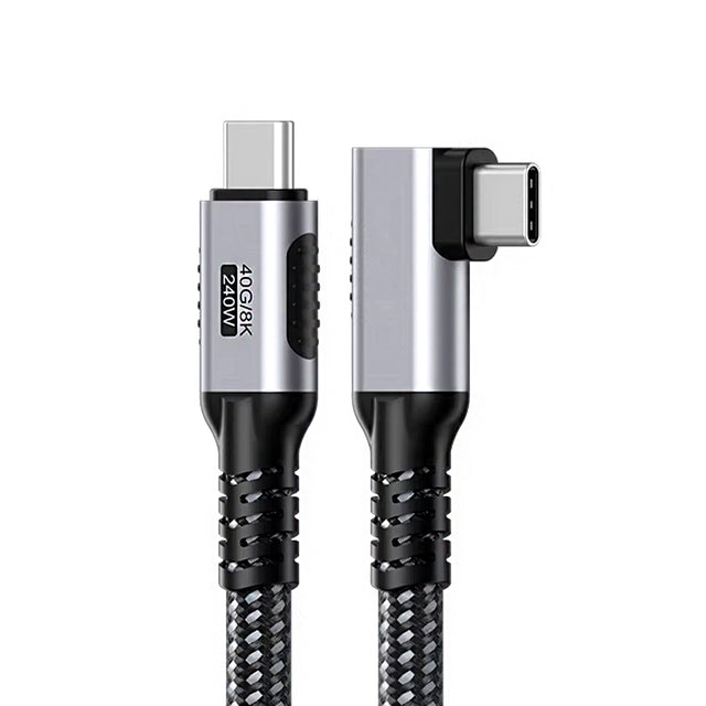 Treedix USB C Cable 1.2m, 40Gbps 8K@60Hz 240W USB4 Charging Cable, PD3.1 Fast Charge 48V/5A, High Density Braided USB C to USB C Cord Compatible with MacBook, Laptop, Tablet, Phone, Gaming Console(L-shaped)