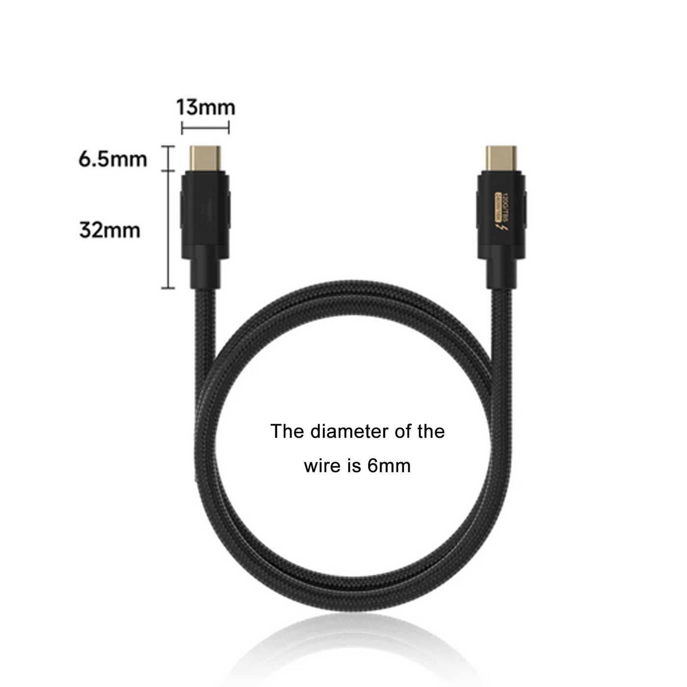 Thunderbolt 5 Kabel, 120 Gbit/s (Unidirektional 120 Gbit/s / Bidirektional 80 Gbit/s), 16K@60Hz, PD240W Schnellladung (48V/5A), Daisy Chain Multi-Display, Kompatibel mit Thunderbolt 4/3 & USB-C (1m)
