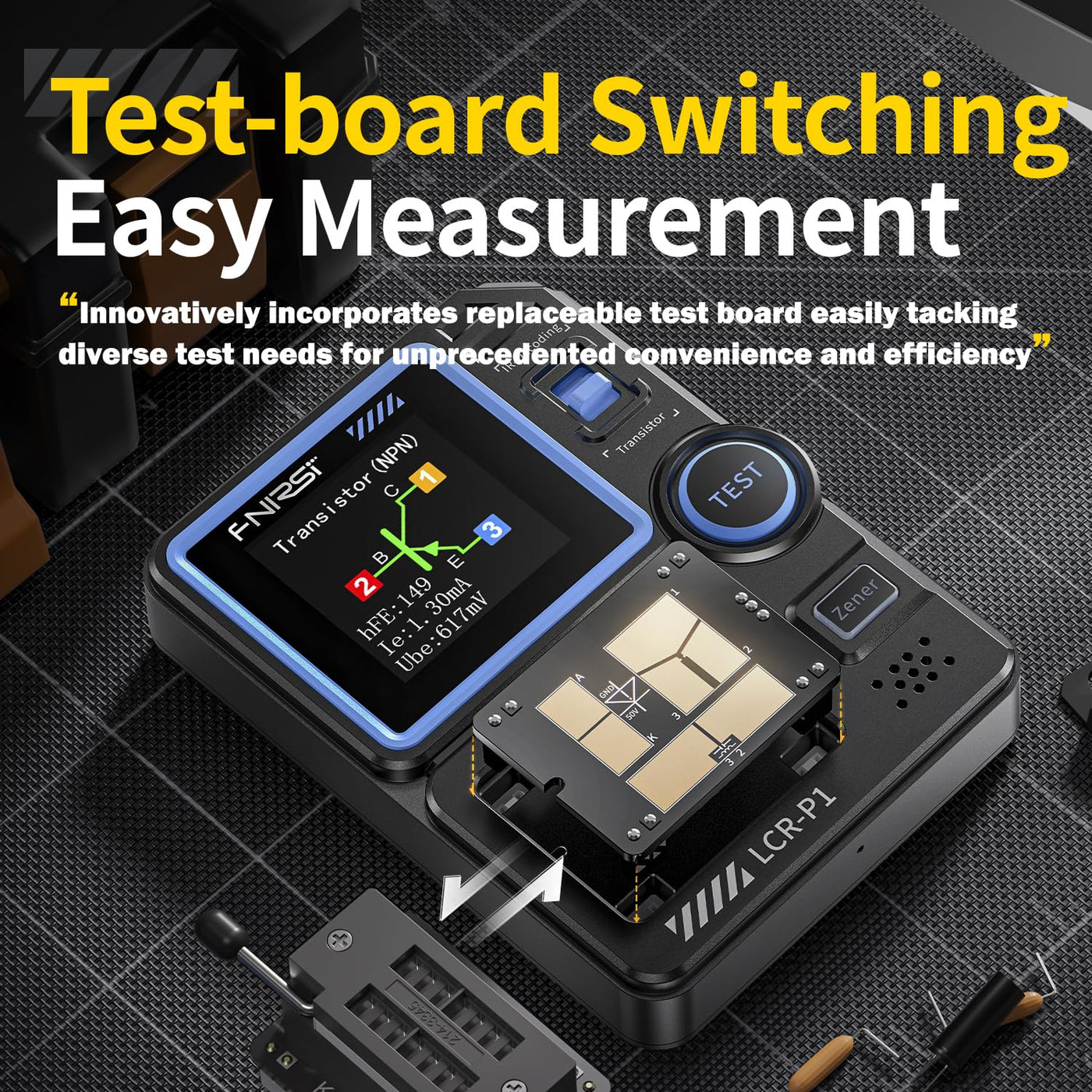 Treedix LCR-P1 Transistor Tester, Automatic Identification Component LCR ESR Meter Transistor Meter, Transistor Capacitor Tester Decoding Transistor Diode Resistor Inductor Support NRC Infrared Signal