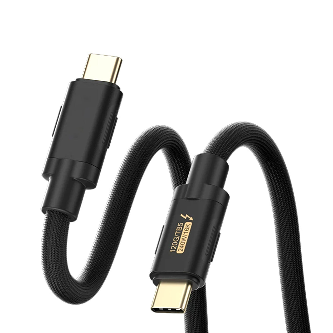 Thunderbolt 5 Kabel, 120 Gbit/s (Unidirektional 120 Gbit/s / Bidirektional 80 Gbit/s), 16K@60Hz, PD240W Schnellladung (48V/5A), Daisy Chain Multi-Display, Kompatibel mit Thunderbolt 4/3 & USB-C (1m)