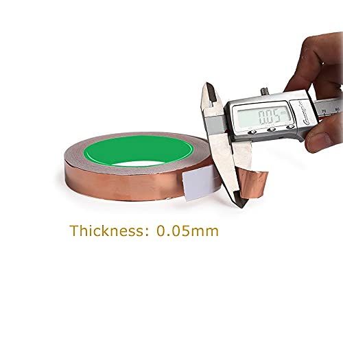 Treedix 2 Rolls Copper Foil Tape 0.2/0.4in x66ft Copper Tape Double-Sided Conductive with Adhesive for EMI Shielding, Slug Repellent, Paper Circuits, Electrical Repairs, Grounding
