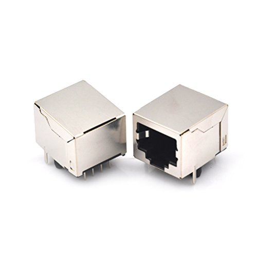 Treedix 10個/セット ネットワーク イーサネット シールド RJ45 8P8C シングル ネットワーク ポート 8P 8C メス ソケット コネクタ 8ピン PCB用