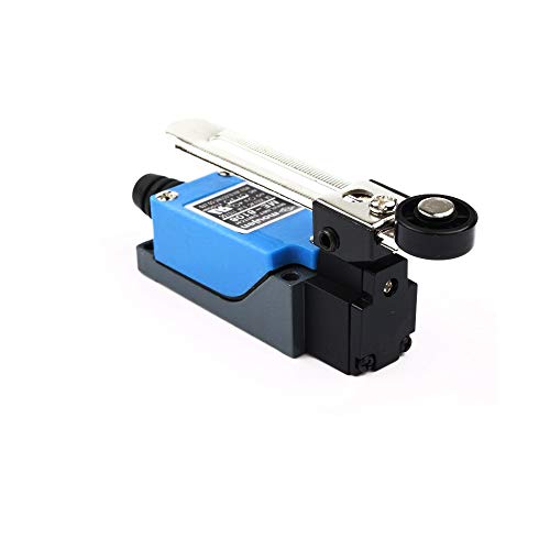 Treedix 4 stuks Grensschakelaar ME-8108 AC 250V met instelbare rollerhendel en rotschakelarm, zelfherstellend, 1 NC 1NO