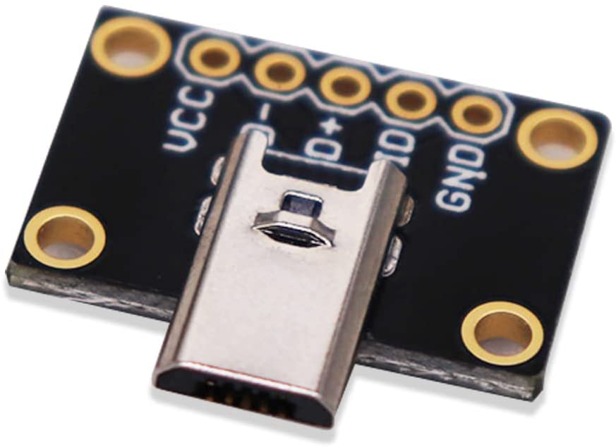 Treedix 4pcs USB MicroB Plug Breakout Board 5pin Male Connector Adapter Module Compatible with Arduino for Electronics Projects