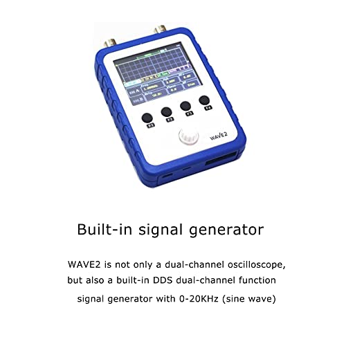Treedix Oscilloscope DIY Kit WAVE2 2-Channel Portable Digital Storage Oscilloscope Dual-Channel Handheld 2.4 inch TFT LCD Touch Screen Digital Oscilloscope Kit