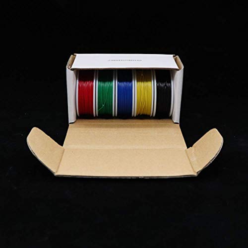 Treedix Solder Copper Hookup Wire Wrapping Jumper Wire Core Tinned PVC Coated Tin Plated 105 Celsius Cable Roll