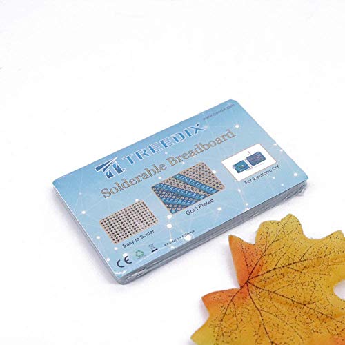 Treedix 4 pcs Solderable BreadBoard Universal Board PCB Prototype Shield Board Double Sided Tinned Gold Plated Holes Compatible with Arduino Kit Raspberry Pi Shield Prototyping and Testing