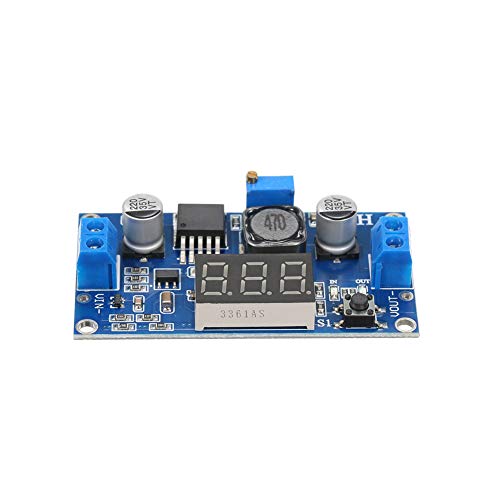 Treedix 2 stuks LM2596 instelbare spanningsregelaar DC-DC met voltmeterdisplay, 12V naar 3.3V, 12V naar 5V, 24V naar 5V, 24V naar 12V, 36V naar 24V