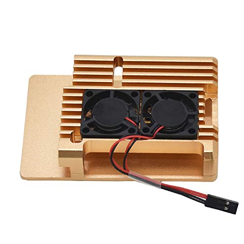 Treedix Aluminum Case with Fan and Thermal Tapes, Compatible with Raspberry 4 Model B/Pi 4B