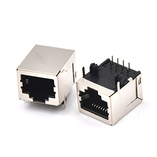 Treedix 10個/セット ネットワーク イーサネット シールド RJ45 8P8C シングル ネットワーク ポート 8P 8C メス ソケット コネクタ 8ピン PCB用