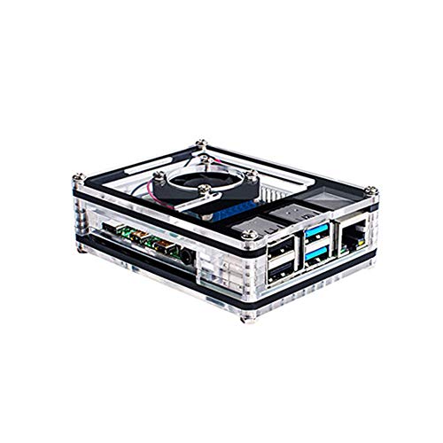 Caja Acrílica Treedix Placa Experimental Compatible con Placa Base con Ventilador de Enfriamiento Compatible con Raspberry Pi 4B