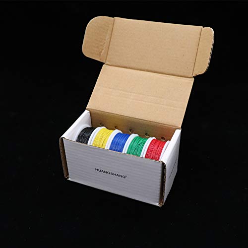 Treedix Solder Copper Hookup Wire Wrapping Jumper Wire Core Tinned PVC Coated Tin Plated 105 Celsius Cable Roll