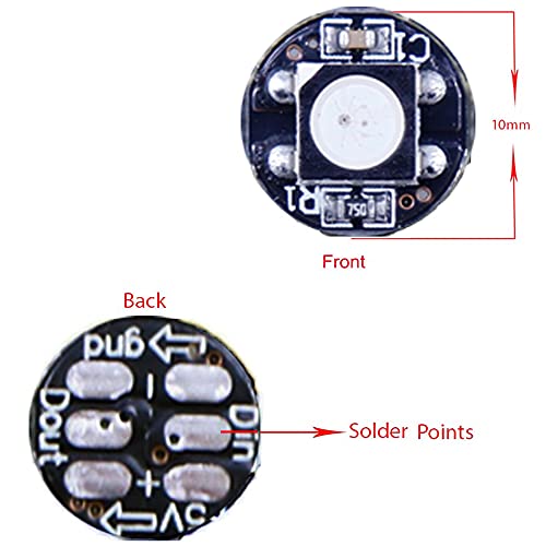 Treedix 100pcs WS2812B Addressable 5050 SMD Smart RGB LED Pixel Light on White Heat Sink PCB Board 5V DC(RGB White PCB)