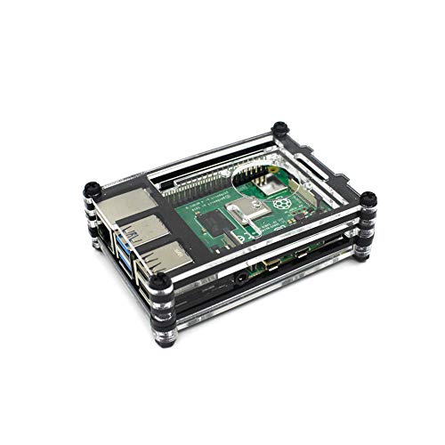 Caja Acrílica Treedix Placa Experimental Compatible con Placa Base con Ventilador de Enfriamiento Compatible con Raspberry Pi 4B