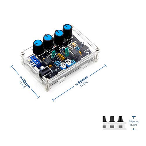 Treedix ICL8038 低周波信号発生器 DIY キット 正弦波/三角波/方形波/互換順方向/逆方向出力 5Hz~400KHz 調整可能な周波数 アクリルケース付き