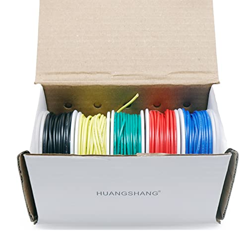 Treedix Solder Copper Hookup Wire Wrapping Jumper Wire Core Tinned PVC Coated Tin Plated 105 Celsius Cable Roll