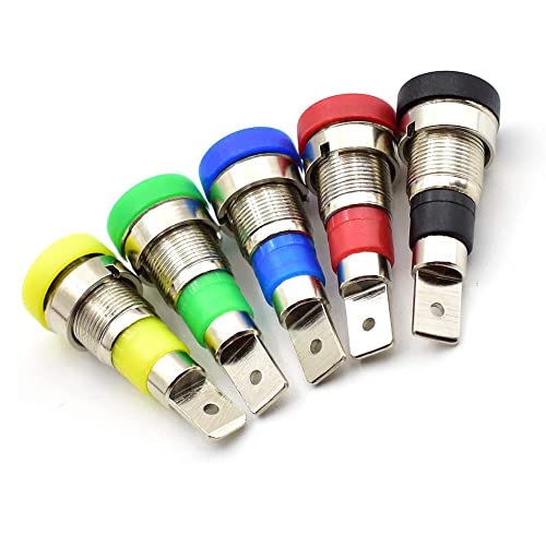 Treedix 10pcs 4mm Banana Female Jack Socket Adapter Panel Mount Binding Post for 4mm Banana Plug Connectors （5colors）