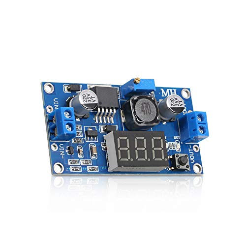 Treedix 2 stuks LM2596 instelbare spanningsregelaar DC-DC met voltmeterdisplay, 12V naar 3.3V, 12V naar 5V, 24V naar 5V, 24V naar 12V, 36V naar 24V