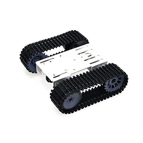 Treedix Coche Robot Inteligente Seguidor de Pistas Motor 12V Valor TP101 Chasis de Tanque Robot Placa Inferior de Metal Compatible con Arduino