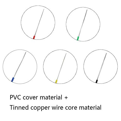 Treedix Solder Copper Hookup Wire Wrapping Jumper Wire Core Tinned PVC Coated Tin Plated 105 Celsius Cable Roll