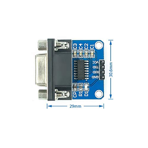 Treedix 2pcs MAX3232 Root Module Connector Chip RS232 to TTL Female Serial Port to TTL DB9 Converter Module Board fit Equipment Upgrades Like DVD